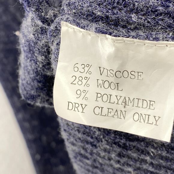 EILEEN FISHER Cardigan Sweater S Wool Stretch Deep V-Neck Button Front Blue - Picture 9 of 12